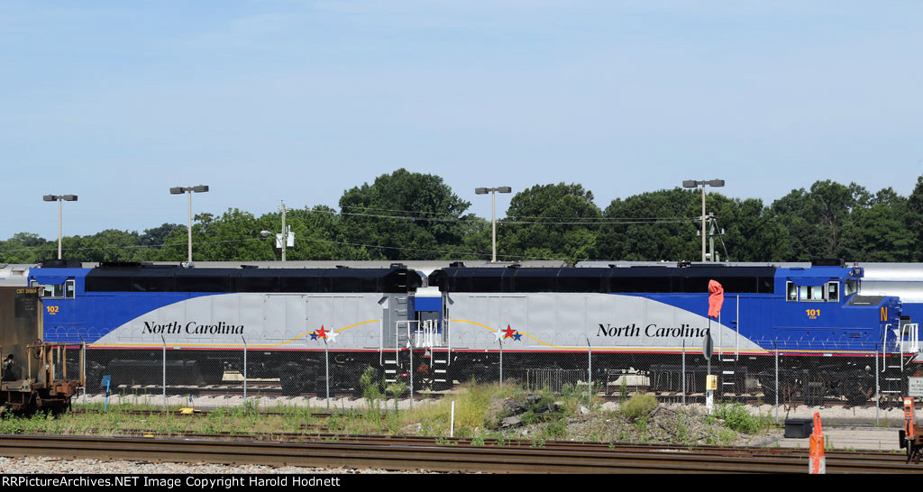 RNCX 102 & 101 are coupled together in the DOT yard